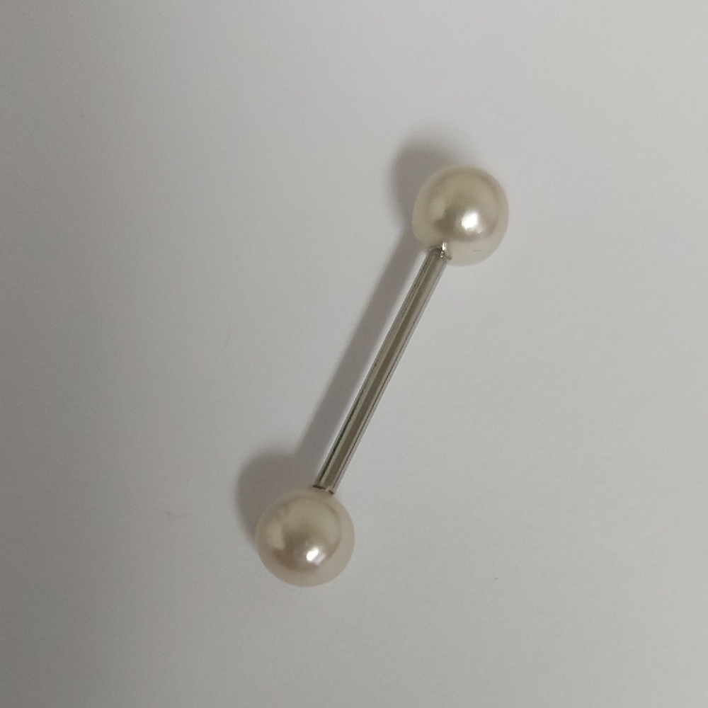 Elegant Pearl Barbell Earring